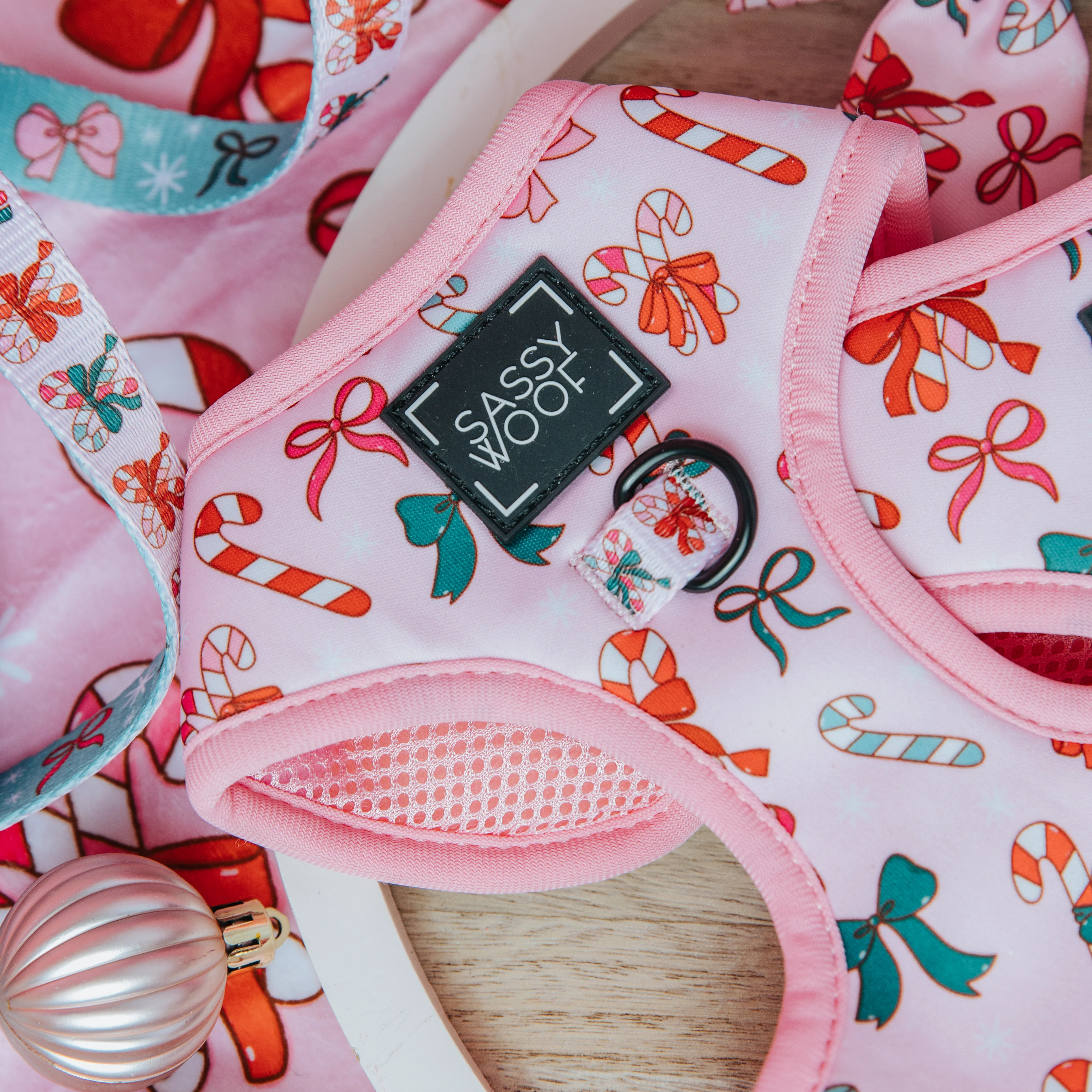 Dog Adjustable Harness - Candy Cane Coquette - Image 5